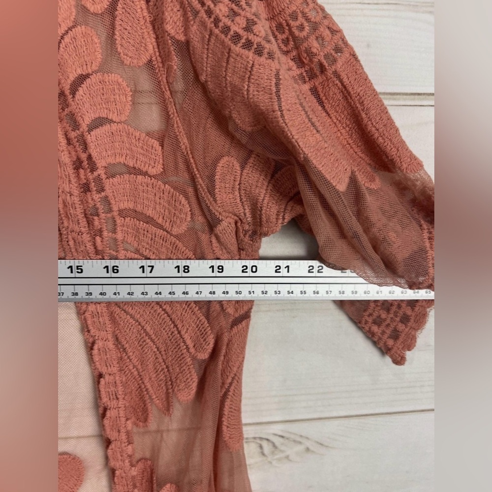 Boho Crochet Long Duster - Dusty Rose - Picture 6 of 7